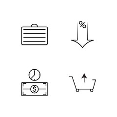 business simple outlined icons set - 224267312