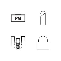 business simple outlined icons set - 224267515