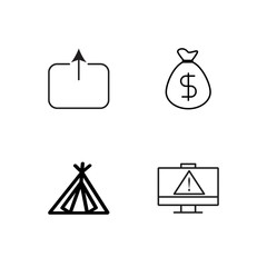 business simple outlined icons set - 224267750
