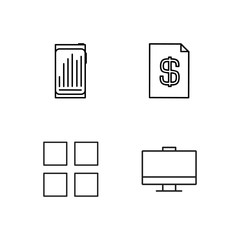business simple outlined icons set - 224267780