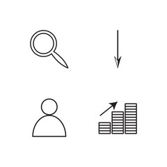 business simple outlined icons set - 224267901