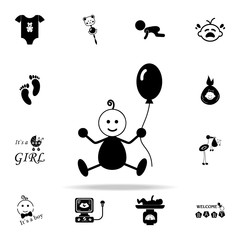 child with a ball icon. Baby icons universal set for web and mobile