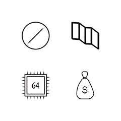 business simple outlined icons set - 224268330