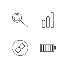 business simple outlined icons set - 224268566
