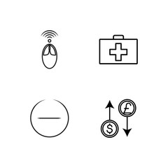 business simple outlined icons set - 224268595