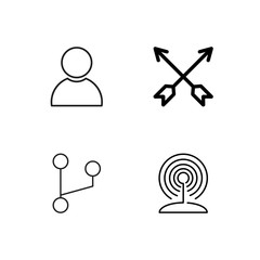 business simple outlined icons set - 224268758