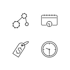 business simple outlined icons set - 224268794