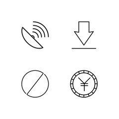 business simple outlined icons set - 224268900