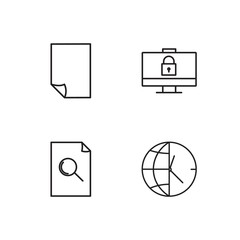 business simple outlined icons set - 224268974