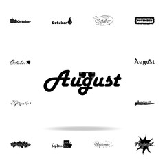 August icon. Name of month icons universal set for web and mobile