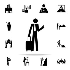 business man on a business trip icon. people in work icons universal set for web and mobile