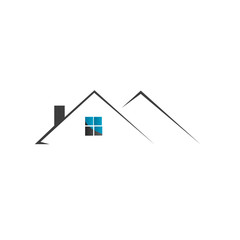 real estate logo house roof design vector