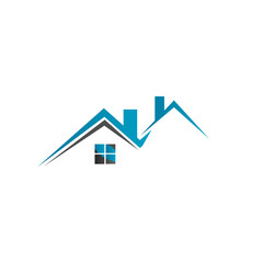 real estate logo house roof design vector