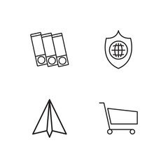 business simple outlined icons set