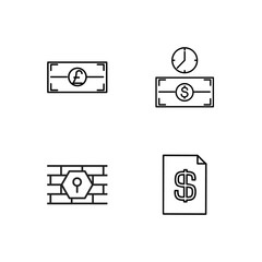 business simple outlined icons set