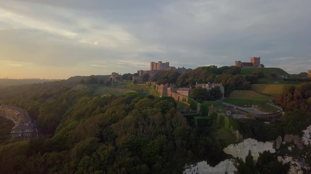 aerial videography of Dover castle and surrounding area