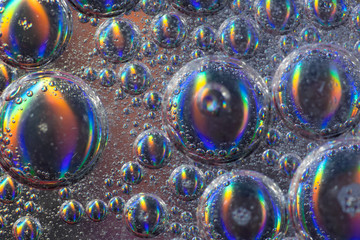 Rainbow Shiny Bubbles in Water 