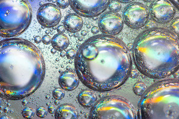 Bright Rainbow Bubbles in Water
