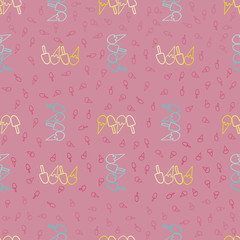 Vector pink ice cream carnival seamless pattern background. Suitable for fabrics, wallpapers, gift wrappers, scrapbook projects