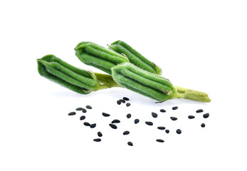 Black Sesame Seeds isolated on white background
