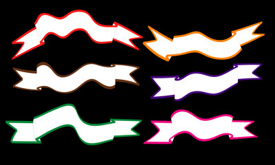collection of ribbon banner vector