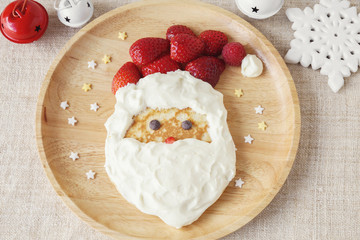 Fun homemade santa pancake breakfast for kids