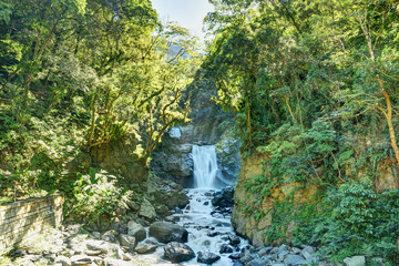 The famous Neidong Waterfall at New Taipei City, Taiwan  