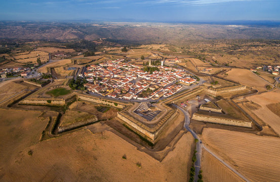 Almeida start shaped fortress town in Portugal Aerial view