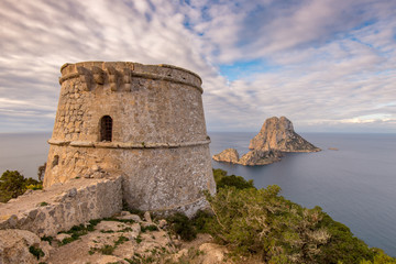 Ibiza pirate watch tower and rock 