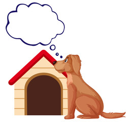 Golden retriever with bubble speech