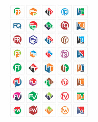 mixed typography alphabet typeset typeface logotype font image vector icon set