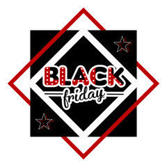 Isolated retro black friday label