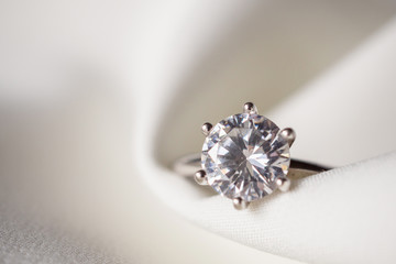Jewelry wedding diamond ring close up