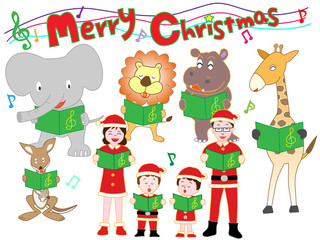 家族と動物たちのクリスマスコンサート