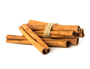 Close up the  brown Cinnamon isolated on white background