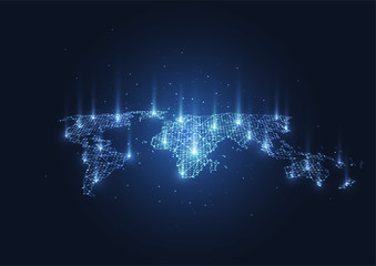 Global network connection. World map point and line composition concept of global business. Vector Illustration