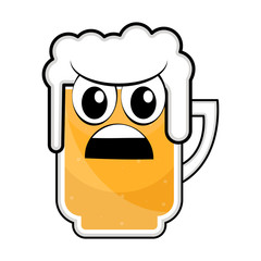 Colored angry beer mug icon