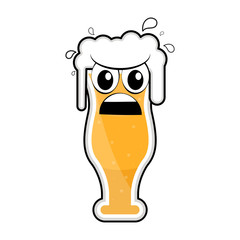 Colored angry beer glass icon
