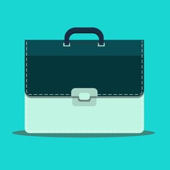 briefcase icon in flat style. Stock flat vector illustration.