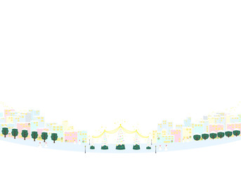 クリスマス　都会の町並み　夜景