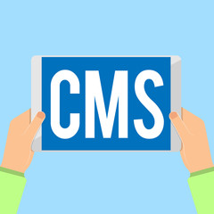 Word writing text Cms. Business concept for Manages the creation and reform of digital content Software application.