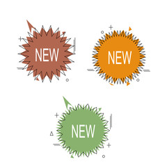 set of abstract star burst geometric sale banner or background vector