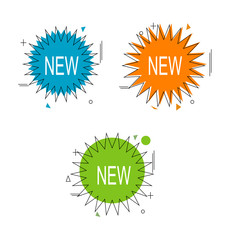 set of abstract star burst geometric sale banner or background vector