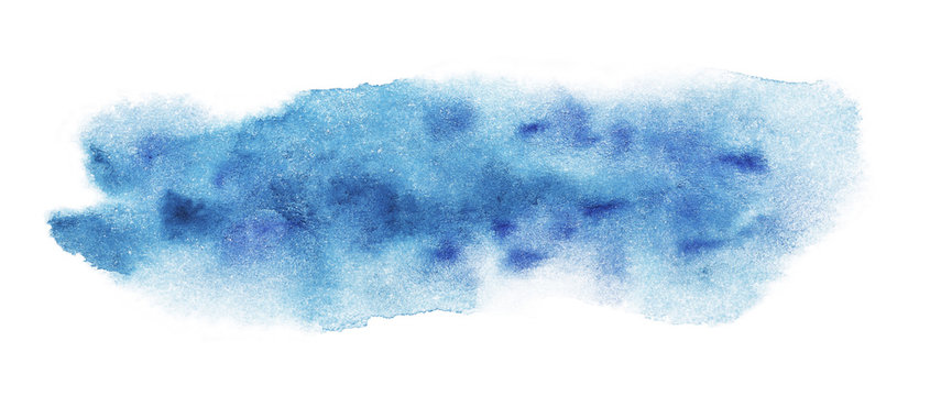 Watercolor abstract spot of blue color, drawn by hand Watercolor abstract spot of blue color drawn by hand on a white background