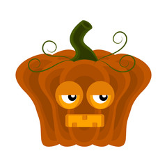 Disgusted halloween pumpkin cartoon character
