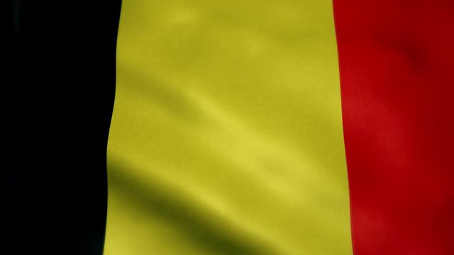 Flag of Belgium, slow motion waving. Looping animation. Ideal for sport events, led screen, international competitions, motion graphics etc
