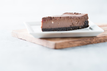 Chocolate cheesecake slice