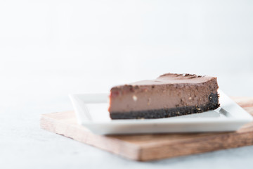 Chocolate cheesecake slice