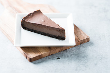 Chocolate cheesecake slice