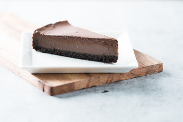 Chocolate cheesecake slice